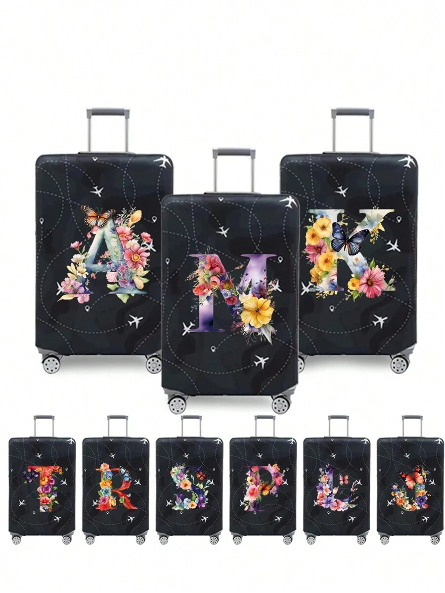 Luggage Covers 18-32 Inches Protector Scratch-Resistant Travel Business Luggage Suitcase Washable Protective Cover Stretch Dust Covers Perfect Outdoor Holiday Accessories For Adventure Travel Accessories Luggage Supplies-Student Back To School Stuff Dust Cover Valentines Travel Essentials Travel Must Haves Bag For School School Accessories - Black - View 1