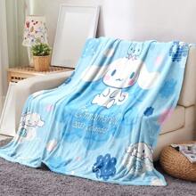 Sanrio 1pc New Design Hello Kitty Cartoon Print Flannel Blanket, Fleece Blanket For Children Nap, Beach Towel, Small Gift, Outdoor Blanket Summer,Holiday