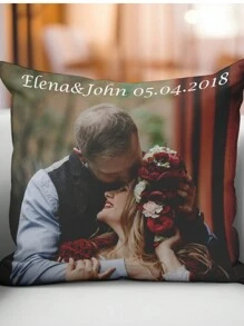 Custom Two Photos Pillow | Personalized Double Sided Photo Pillow Cushion Cover | Decorative Throw Pillows | Photo Gift| - Multicolor - View 9