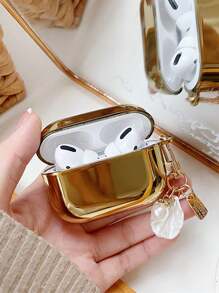 Shell & Pearl Design Electroplated Earbud Case Compatible With Airpods 1/2/3/4, Airpods Pro/Pro2, Apple Wireless Bluetooth Earphones - Buckle - View 4