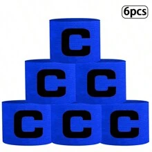 6 piezas Banda de capitán de equos deportivos, brazalete elástico ajustable unisex para capitán de fútbol/fútbol, para entrenamiento de equipo y jugador de fútbol al aire libre