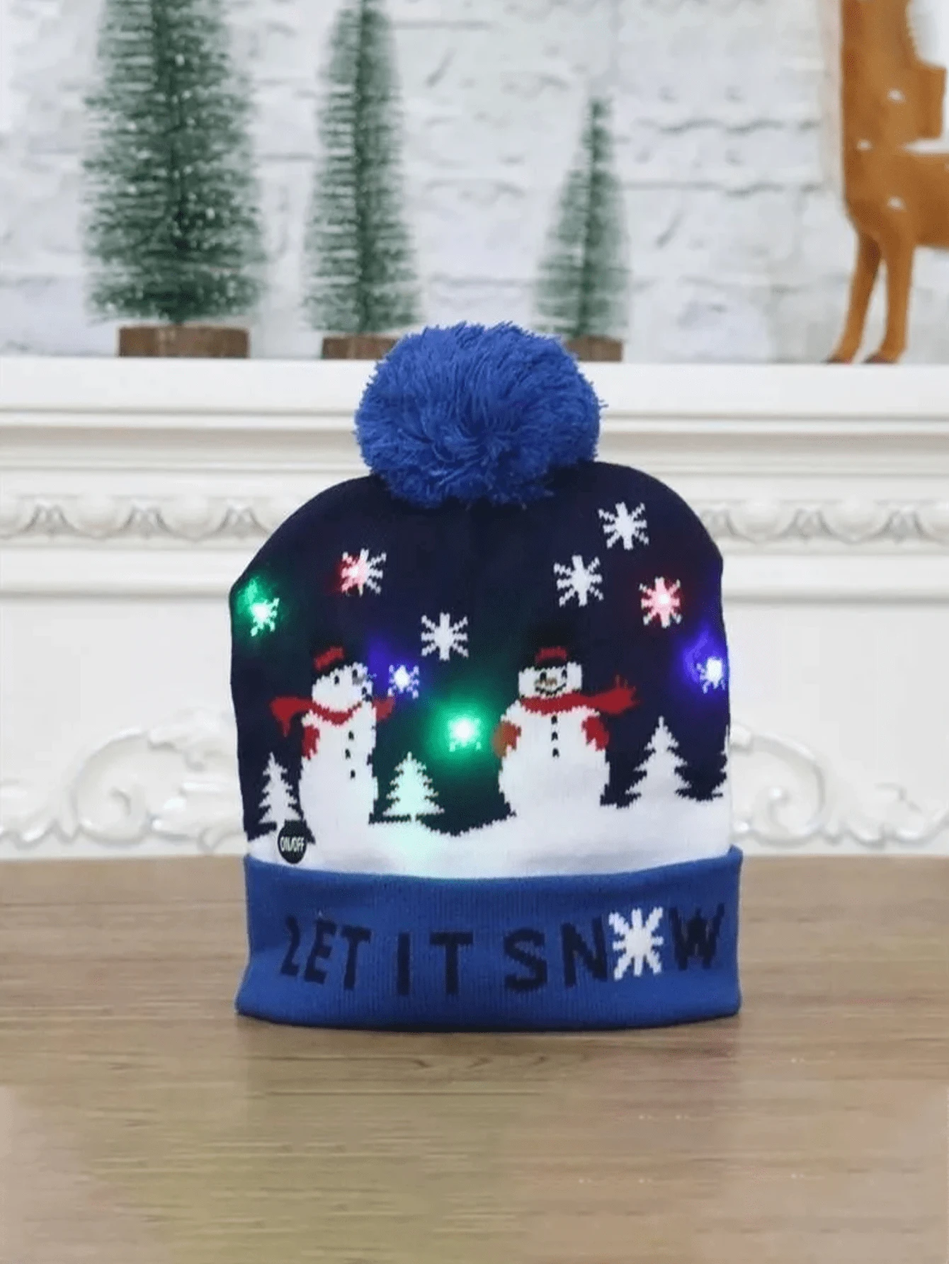 Christmas Hat With LED Light Christmas Gift Wholesale - 深藍雪人 - 查看 1