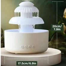 Humidificateur pour chambre à coucher avec son de pluie et veilleuse 7 couleurs, humidificateur à brouillard froid, humidificateurs avec 10 heures de fonctionnement, diffuseur d'huiles essentielles, humidificateur d'air pour chambre à coucher, maison, bureau, cadeau parfait