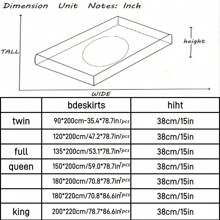 1 Stück schweres einfarbiges plissiertes Bettrock Matratzenauflage, ganzjährige universelle Bettmatratzenauflage, moderner minimalistischer einfarbiger Bettrock, um Ihr Schlafzimmer einfach, aber warm zu halten, geeignet für Schlafzimmer, Studentenwohnheim, Hotel, Ferienwohnung, Büronickerchen, nur Bettrock (keine Kissenbezüge)
