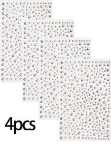 4/8pcs Self-Adhesive Rhinestone & Faux Pearl Stickers, Holiday Decorations, Hair Accessories, Rhinestone Stickers, Hair Styling Tools, Hair Accessories - Multicolor C - View 17