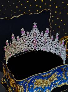 1pc Tiara And Crown For Women Crystal Queen Crowns Rhinestone Princess Tiaras For Girl Bride Wedding Hair Accessories For Bridal Birthday Party Prom Halloween Christmas - 彩色 - 查看 24