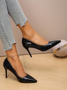 Pointed Toe High Heel Shoes 2023 New Collection, Non-Fatigue Professional Plus Size Commuting Chic Versatile Pumps, Sexy Low-Cut Black - màu đen - Xem 2