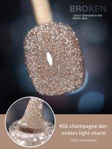 annies 10ML Reflective Glitter Gel Nail Polish Champagne Silver Pink Semi-Permanent Varnishes Soak Off UV LED Disco Diamonds Gel Polish Nail Art DIY 1pc/12PCS Nails - Multicolor - View 10