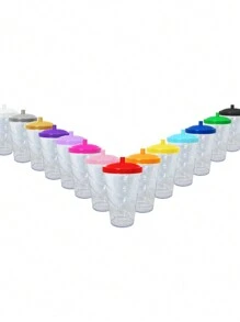 15 Twister Cups 400ML Colored Lid And Transparent Straw - 混晶玻璃 - 查看 3