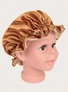 1 Pc Satin Sleep Caps For Children Elastic Silk-Like Round Baby Bonnet Doublyer Infant Hair Protective Hat - Multicolor - View 18