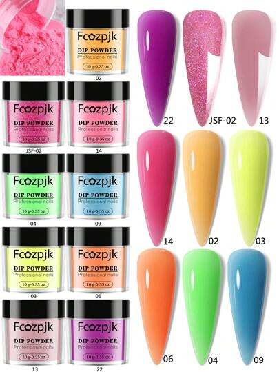 Colorful Acrylic Nail Powders With Glitters - Y2K Style Nail Extension & 3D Sculpture Powder For Acrylic Press On Nails, DIY Nail Art Supplies For Professional & Home Manicure 10g