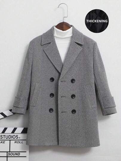 Abrigo para niños pequeños, chaqueta cálida de niño, estilo universitario con forro, para otoño/invierno