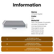 UPXET Dog Bed,Orthopedic Beds For Medium And Large Dogs With Removable And Washable Cover Anti-Slip Bottom And Spring Mattress - 灰色 - 查看 2
