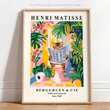 1PC Mèo Tabby Trên Bồn Cầu, Tranh Treo Tường Phòng Tắm Vui Nhộn, Tranh In Matisse, Đồ Trang Trí Dopamine Hồng, Áp Phích Nghệ Thuật Hiện Đại Giữa Thế Kỷ - Đồ Trang Trí Nhà Cửa - Nhiều màu - Xem 4