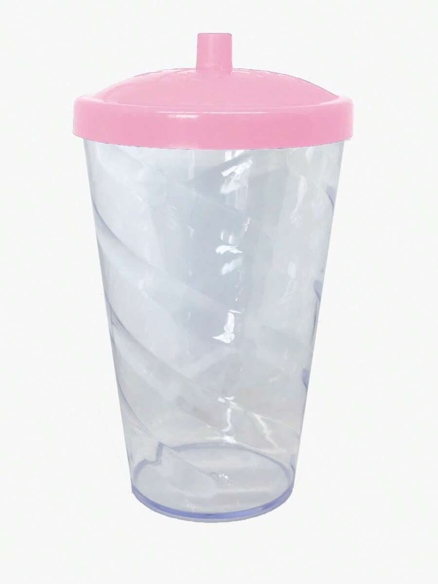 15 Twister Cups 400ML Colored Lid And Transparent Straw - 粉紅色bb水晶杯 - 查看 1