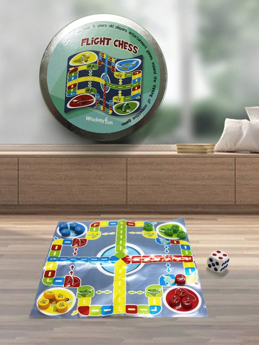 Schachspielset, Flugschach. Brettspiel Serie. Eisen Box Verpackung ...