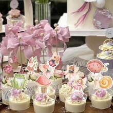Fairy Cupcake Toppers ,Flower Fairy Party Cupcake Toppers,Fairies Party Cake Picks Garden Birthday Party Decorations For Fairy Party, Fairy Tale Party, Garden Party, Flower Party, Birthday Party And So On - Multicolor - View 9
