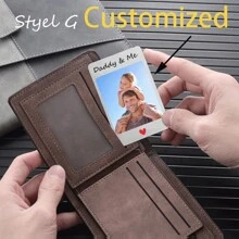 1pc Custom Photo Wallet Card, Personalized Photo Wallet Insert Card, Custom Couple Photo Wallet Card, Multi-Functional, Ornamental, Anti-Mold, Reusable, Adorable, High-Quality, Cute, Colorful, Modern, Custom, Personalized, Unique, Ideal Gifts For Him, Ideal Gifts For Her, Her, Boyfriend, Girlfriend, Dad, Mom, Family, Friends, Son, Daughter, School Students Birthday Graduation