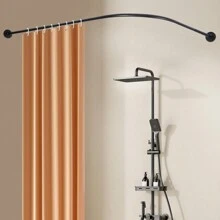 Eatssode Barra de cortina de ducha en forma de L de 70-95 x 105-165 cm, barra de cortina de ducha ajustable, barra de ducha de acero inoxidable, accesorios de baño, decoración de regreso a la escuela, decoración de otoño