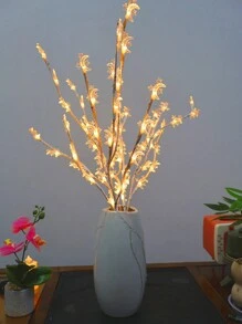 1 Star Ring Moon Branch Light With 20 Battery-Powered LED Lights. These Glowing Willow Branches Are Perfect For Home Decor, Holiday And Wedding Party Decorations (Batteries Not Included)