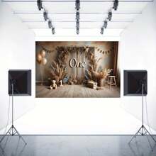 1 片聚酯纤维，用于一周岁生日派对背景，多功能摄影背景，无需电源，适用于户外和工作室装饰，蛋糕桌横幅