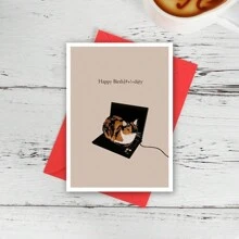 Witzige Geburtstagskarten mit Katzen für Katzenliebhaber, Katze sitzt auf Laptop, Geburtstagskarten, geeignet für alle Anlässe, für Familie und Freunde, Freund, Freundin, jeden