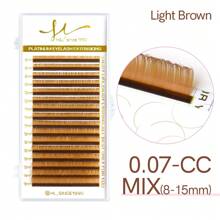 High Quality 16 Rows 0.07 Mm 8-15mm Mix Rainbow Eyelash Extensions For Lash Artist Color Lashes Pink Light Purple Light Brown Light Green Lash Clusters, Eyelash Clusters, Individual Eyelashes, Lashes, Fake Lashes - 彩色 - 查看 50