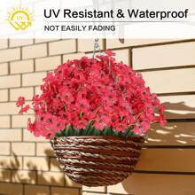 8Pack/5pcs/2pcs Artificial Flowers Silk Flowers Artificial Bouquet Red Faux Flowers UV Resistant Outdoor Plants No Fade For Home Wedding Shrub Garden Porch Window Room Decoration Gifts Birthday Graduation