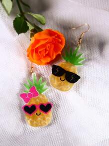 Pink Snail Grappige schattige statement zaadkraal oorbellen, cartoon kawaii oorbellen, mode sieraden, ananas dragende bril koppel oorbellen, Valentijnscadeau, dierenkoppels acryl hars druppel oorbellen voor vrouwen en meisjes, zomer winter vakantie vakantie strandfeest cadeau voor haar, koppel cadeau voor Valentijnsdag