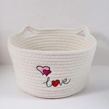Cesto di stoccaggio personalizzato con ricamo esclusivo con il tuo nome, cestino intrecciato per riporre oggetti vari, borsetta per riporre cosmetici e articoli da toeletta, portacomando per gatti, cesto di stoccaggio per oggetti vari