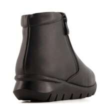 Botín De Piel Color Negro Con Tacón De 4 cm Para Mujer - Negro - Ver 2