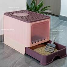 Large Fully Enclosed Cat Litter Box, With Drawer & Top Entrance, Odor-Proof And Splash-Proof(50CM*40CM*40CM) - Multicolor - View 12