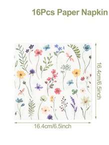16 Peças Guardanapos Descartáveis de 16,5 cm, Guardanapos com Estampa Floral da Primavera para Piquenique, Chá de Casamento, Chá de Panela, Primeiro 1º Feliz Aniversário, Suprimentos para Festa