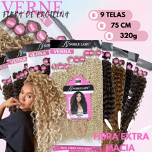 Curly Hair For Interlacing Verna Noble Lady Protein Fiber 75cm - 9 Screens - 320g - Black - View 1