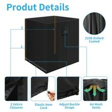 Heavy Duty Air Conditioner Cover Central AC Outdoor Waterproof Protector Square 24 X 24 X 30 Inches - Black - View 4