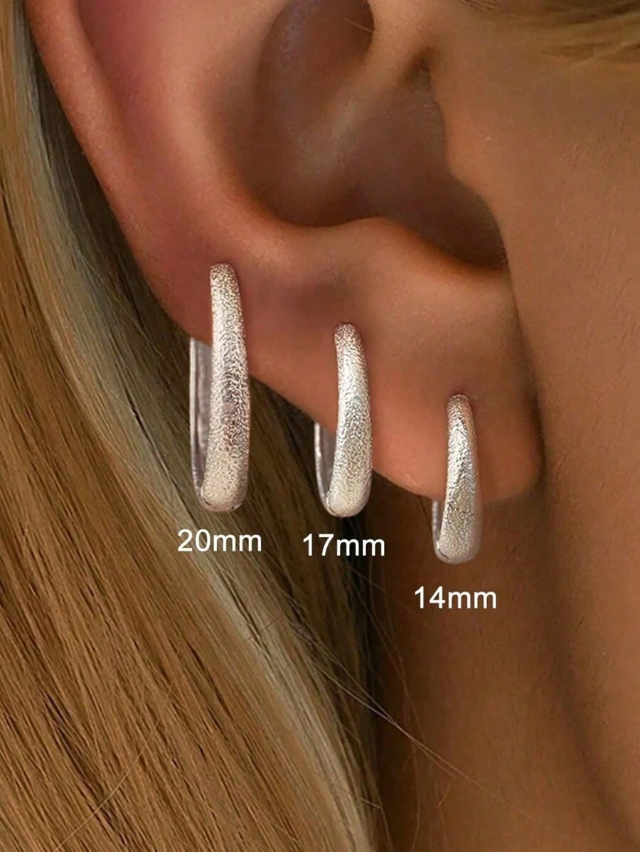 Newsoul 1 Cặp Hoa Tai Vòng Tối Giản Thời Trang Cho Phụ Nữ Trang Sức Nữ Bông Tai Bạc Sterling 925 Thật Quà Tặng Tiệc Trang Sức Cao Cấp