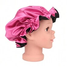 1 Pc Satin Sleep Caps For Children Elastic Silk-Like Round Baby Bonnet Doublyer Infant Hair Protective Hat - Multicolor - View 13