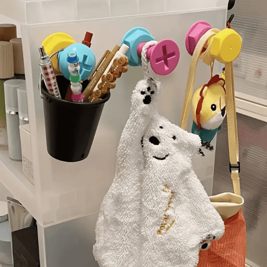 3 Stücke leicht montierbares Wandhaken Set ohne Bohren - süßes kreatives Schraubendesign zum Aufhängen von Kleidung, Handtüchern usw. - perfekt für Schlafzimmer Dekoration