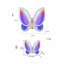 رمضان زينة رمضان قطعة واحدة تمثال فراشة زجاجية ، تمثال فراشة طائرة ، زخرفة فراشة زجاجية ، تحفة حيوان كريستالية لديكور المنزل، هدية مميزة