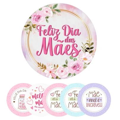 50 Adesivos Dia Das Mães - Mãe - Feliz Dia Das Mães - Mamãe  - Melhor Mãe