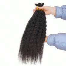 超波浪散装真人发未加工 12A 巴西处女真人发接发束，用于编织湿发和波浪超细真人发（1 包 - 4 件，自然黑） - 自然色&黑色系 - 查看 2