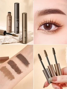 眉胶，棕色/浅棕色，打造自然蓬松的眉妆，纹身级防晕染防水，适合女性日常妆容