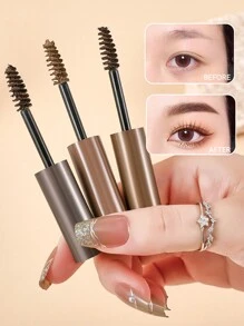 眉胶，棕色/浅棕色，打造自然蓬松的眉妆，纹身级防晕染防水，适合女性日常妆容