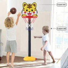 Höhenverstellbarer Basketballkorb-Ständer Set, beinhaltet Ball und Pumpe, Innen-/Außenspielset, PVC Struktur, geeignet für Kinder ab 3 Jahren, Spaß Sportspielzeug, ideal als Geburtstags- oder Weihnachtsgeschenk