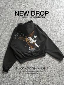 Hoodie "ANGEL" COLLECTION. Y2K Aesthetic hoodie. Streetwear - Negro - Ver 1