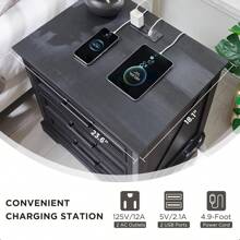 JXQTLINGMU Farmhouse Nightstand With Charging Station, 24" Wide Side Table With 3 Large Drawers & Bar Handles - Rustic Wood Small Dresser Chest Of Drawers For Bedroom, Living Room, Or As A Christmas Gift - Black - View 3