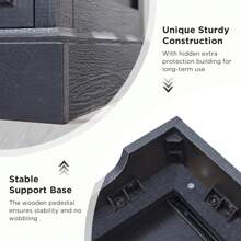 JXQTLINGMU Farmhouse Nightstand With Charging Station, 24" Wide Side Table With 3 Large Drawers & Bar Handles - Rustic Wood Small Dresser Chest Of Drawers For Bedroom, Living Room, Or As A Christmas Gift - Black - View 5