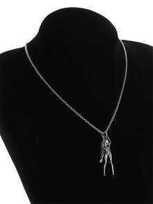 1pc Unique Classic Cartoon Character Double Bun Girl Pendant Necklace, Unisex Hip Hop Rock Party Accessory - Fashion New Styles - View 8