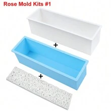 42oz Flexible Silicone Rectangular Soap Mold DIY Bee Honeycomb Rose Design Silicone Mat Perfect For DIY Soap Candle Mkaing Including Sturdy Plastic Boxes - Multicolor - View 13