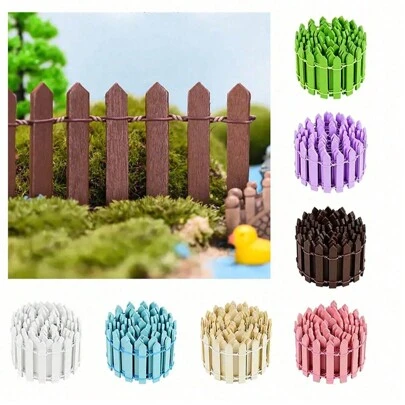 1pc Fairy Tale Garden Mini Fence, 9.5cm/90 Cm Wooden Mini Picket Fence Border Decor, For DIY Terrariums, Succulents, Planters, Dollhouse Yards, And Mini Village Garden Decorations